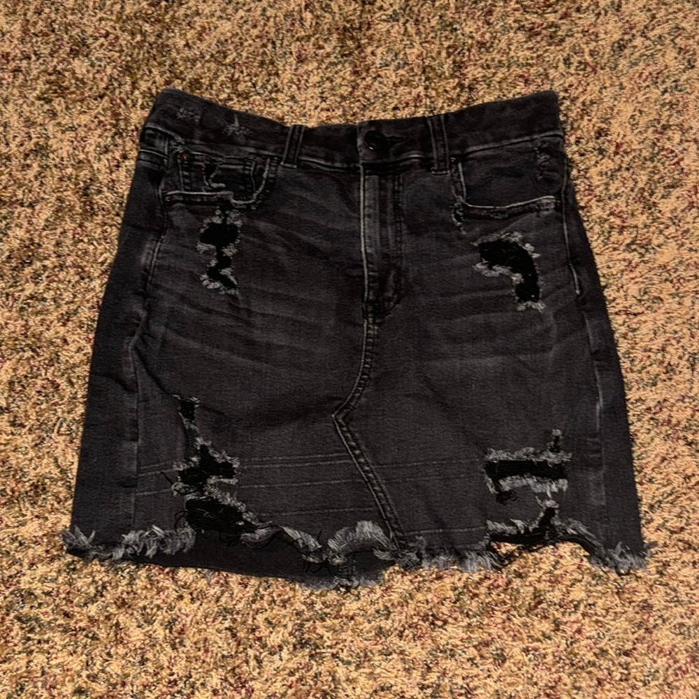 Black Jean Skirt